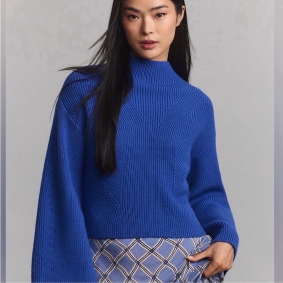 NWT Anthropologie The Katey Mock-Neck Bell-Sleeve Sweater by Maeve - Size XL 🗝️ - Picture 4 of 9